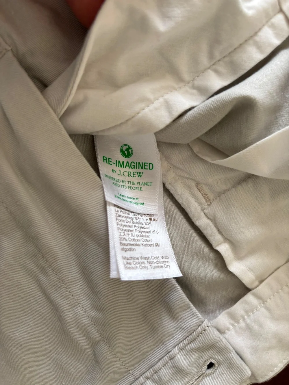 J. Crew Men's Beige Flat-Front Chino Shorts